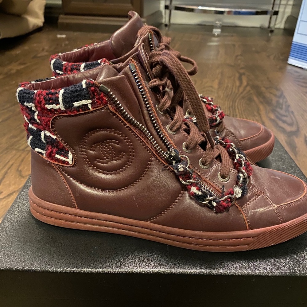 chanel high top sneakers